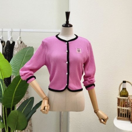 하트 포인트 꽈베기 카디건