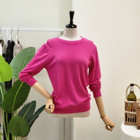 무지 심플 라운드넥 니트