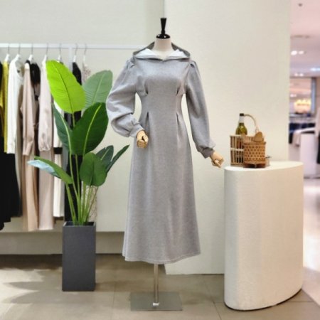 핀턱 A라인 후드 롱원피스