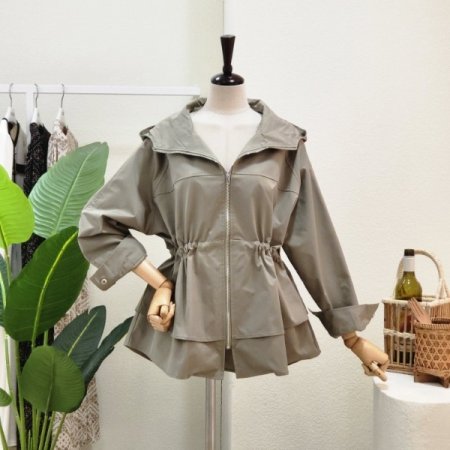 스트링 포인트 후드넥 점퍼