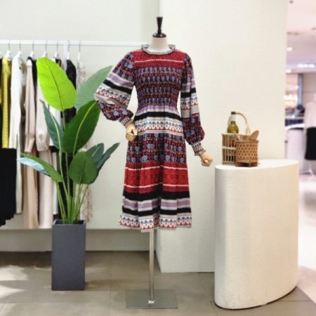 페이즐리 스모킹 롱원피스