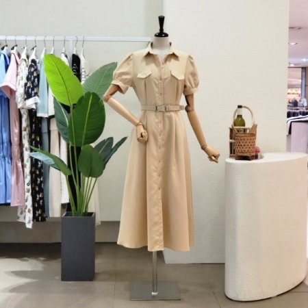 카라넥 벨티드 A라인 롱원피스