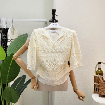 레이스 레이어드 블라우스