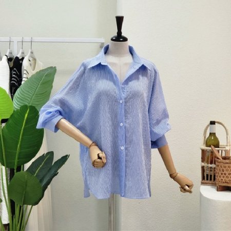 썸머 스트라이프 루즈핏 셔츠