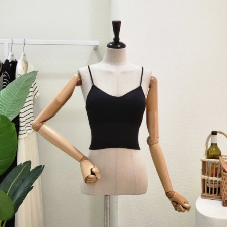 골지 브라 탑 티셔츠