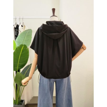 케이프 후드 집업 점퍼