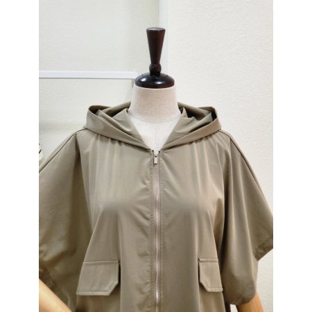 케이프 후드 집업 점퍼