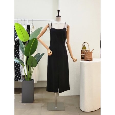 린넨 A라인 뷔스티에 롱원피스