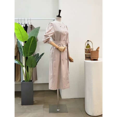 더블 포인트 벨티드 롱원피스