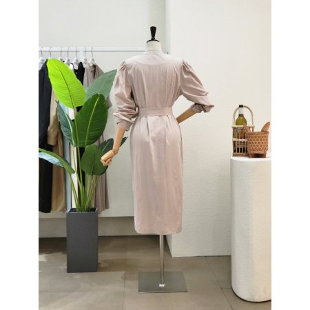 더블 포인트 벨티드 롱원피스