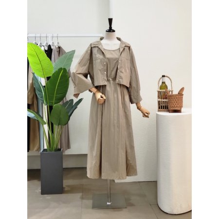 A라인 스트링 원피스 자켓 세트