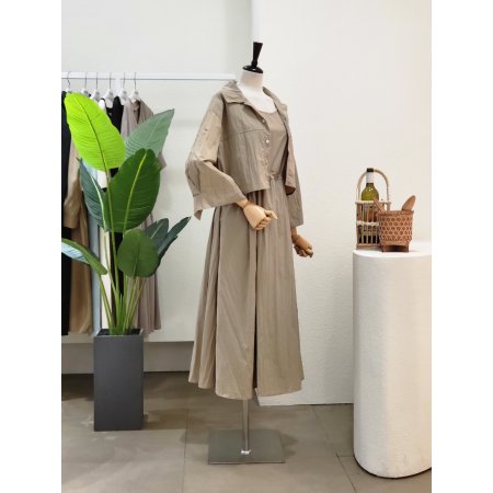 A라인 스트링 원피스 자켓 세트