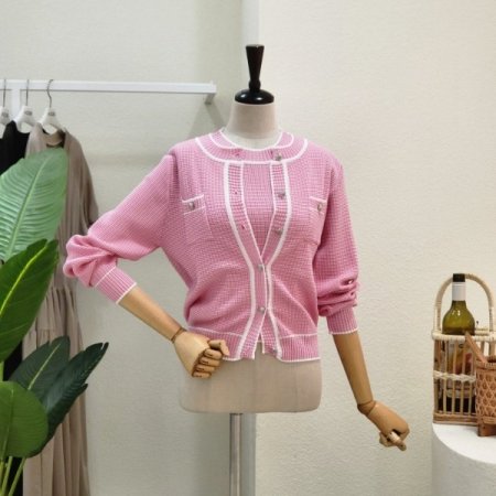 트위드 가디건 민소매 세트