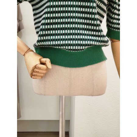 트위드 포켓 라운드 니트