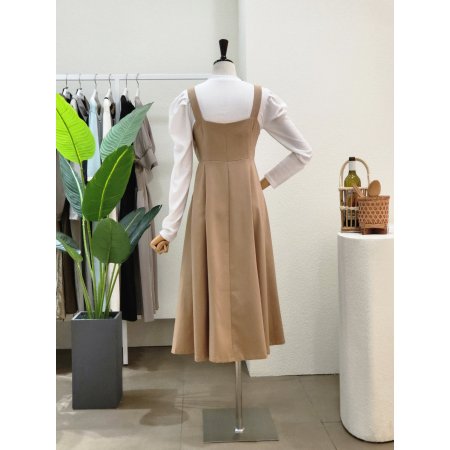 더블 버튼 뷔스티에 롱원피스