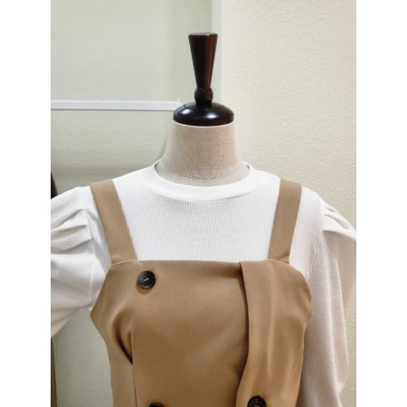 더블 버튼 뷔스티에 롱원피스