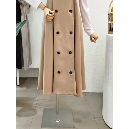 더블 버튼 뷔스티에 롱원피스