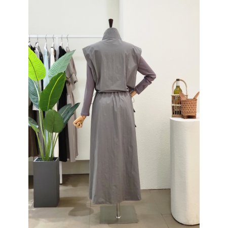 하이넥 베스트 원피스 세트