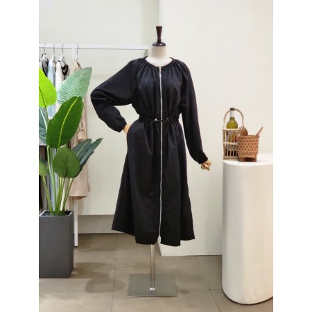 지퍼 포인트 스트링 롱원피스