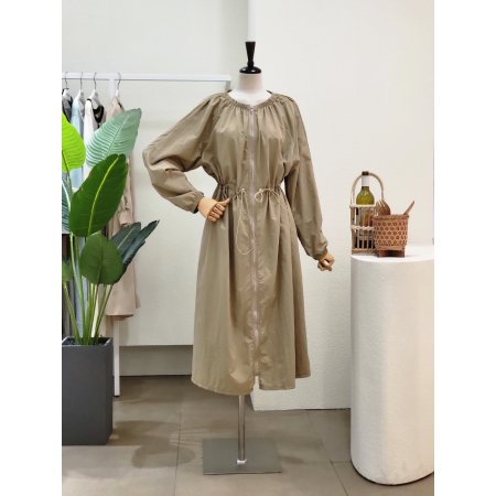 지퍼 포인트 스트링 롱원피스