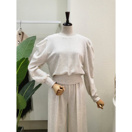 퍼프 티셔츠 외이드 팬츠 세트