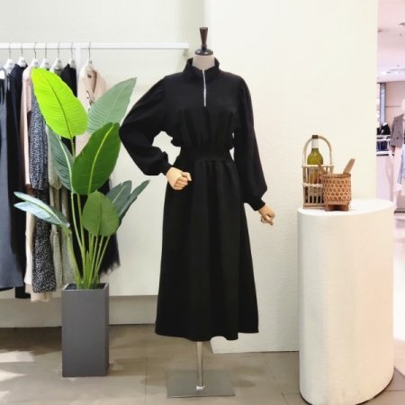 반집업 밴딩 A라인 롱원피스