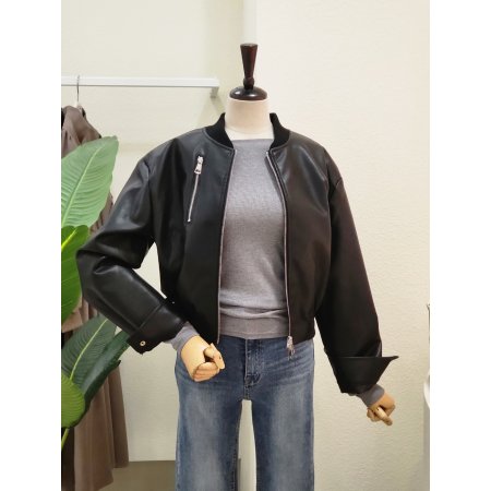 노카라 래더 숏 점퍼