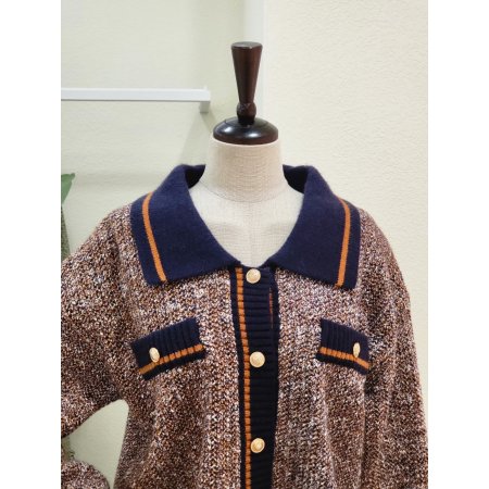 펄 포인트 카라넥 가디건