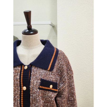 펄 포인트 카라넥 가디건