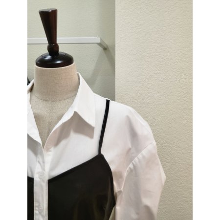 레더 뷔스티에 카라넥 블라우스