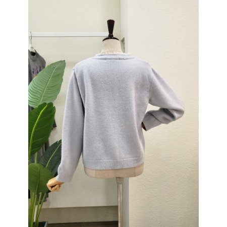 사선 레이스 라운드 가디건