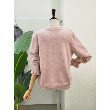 파스텔 리본 라운드 가디건