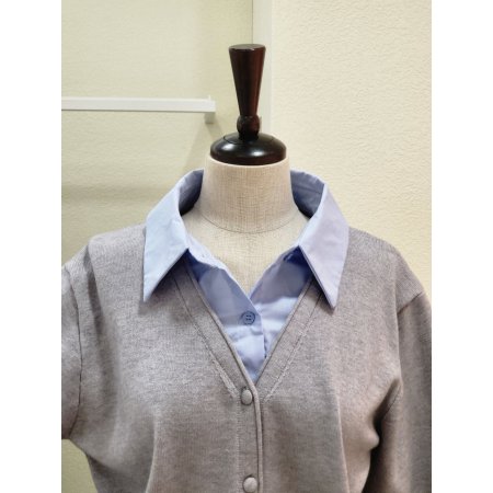 셔츠 레이어드 브이넥 니트