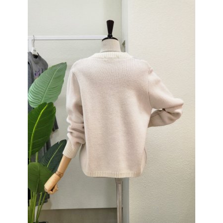 아가일 배색 라운드 가디건