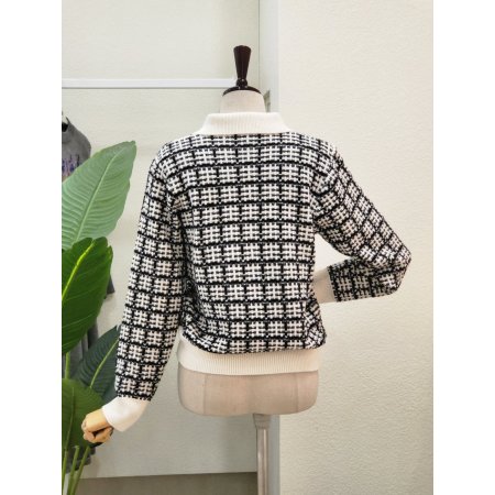 트위드 카라넥 집업 가디건