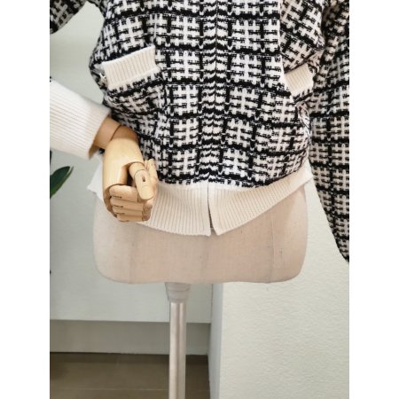 트위드 카라넥 집업 가디건