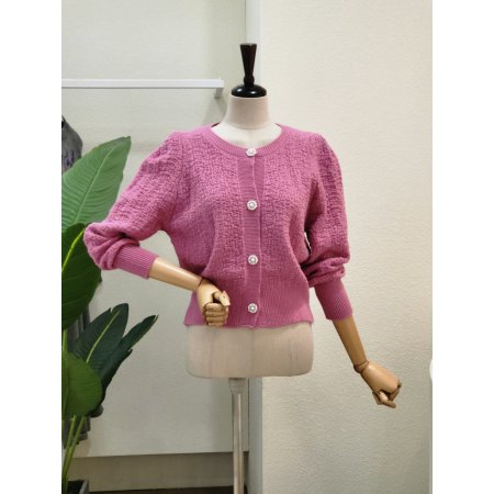 쥬얼리 버튼 라운드 가디건