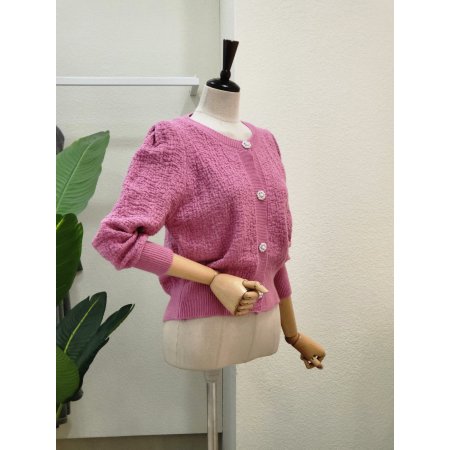 쥬얼리 버튼 라운드 가디건