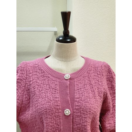 쥬얼리 버튼 라운드 가디건