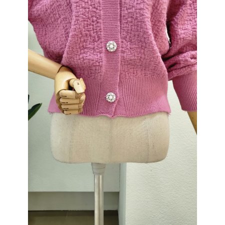 쥬얼리 버튼 라운드 가디건