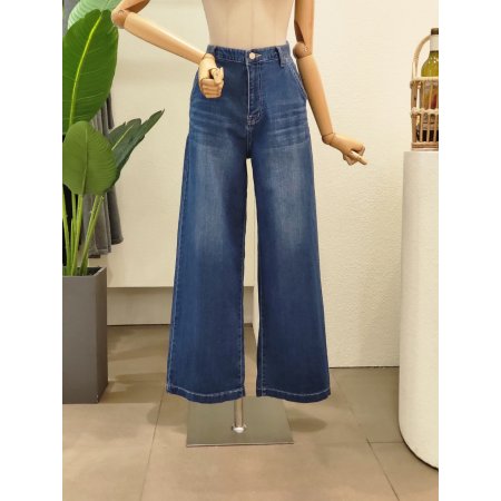 비비드 와이드 데님 팬츠