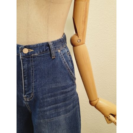 비비드 와이드 데님 팬츠