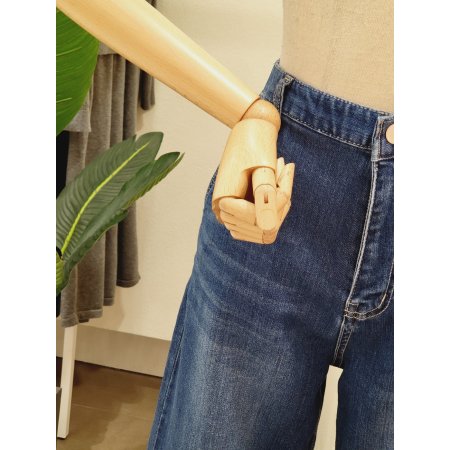 비비드 와이드 데님 팬츠