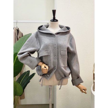 투포켓 카라넥 스트링 가디건