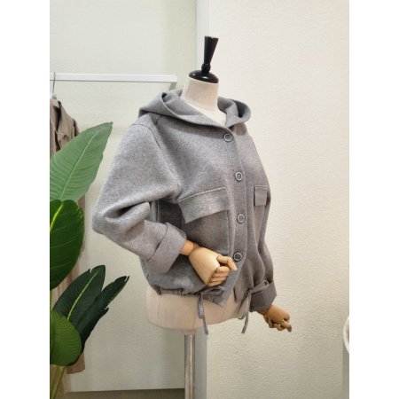 투포켓 카라넥 스트링 가디건