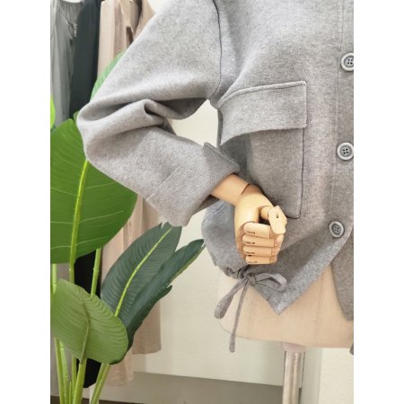 투포켓 카라넥 스트링 가디건