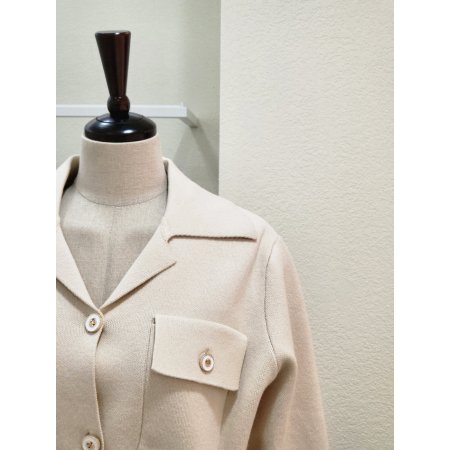 투포켓 카라넥 니트 자켓