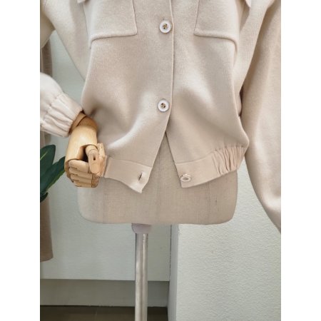 투포켓 카라넥 니트 자켓