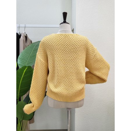 꽈배기 포인트 브이넥 가디건