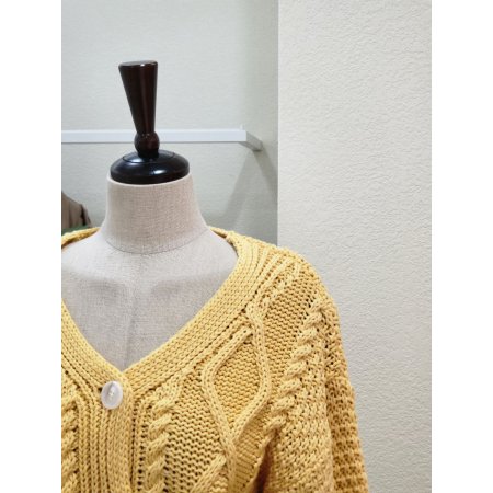 꽈배기 포인트 브이넥 가디건